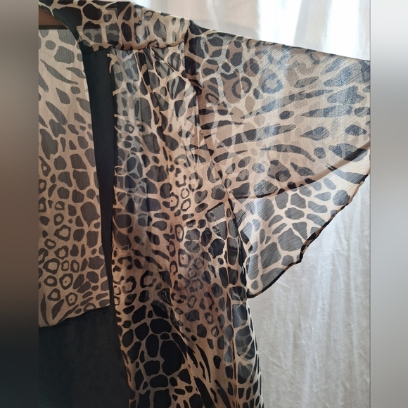 Studio I Animal Print Cardigan with Black Accents - Picture 2 of 7